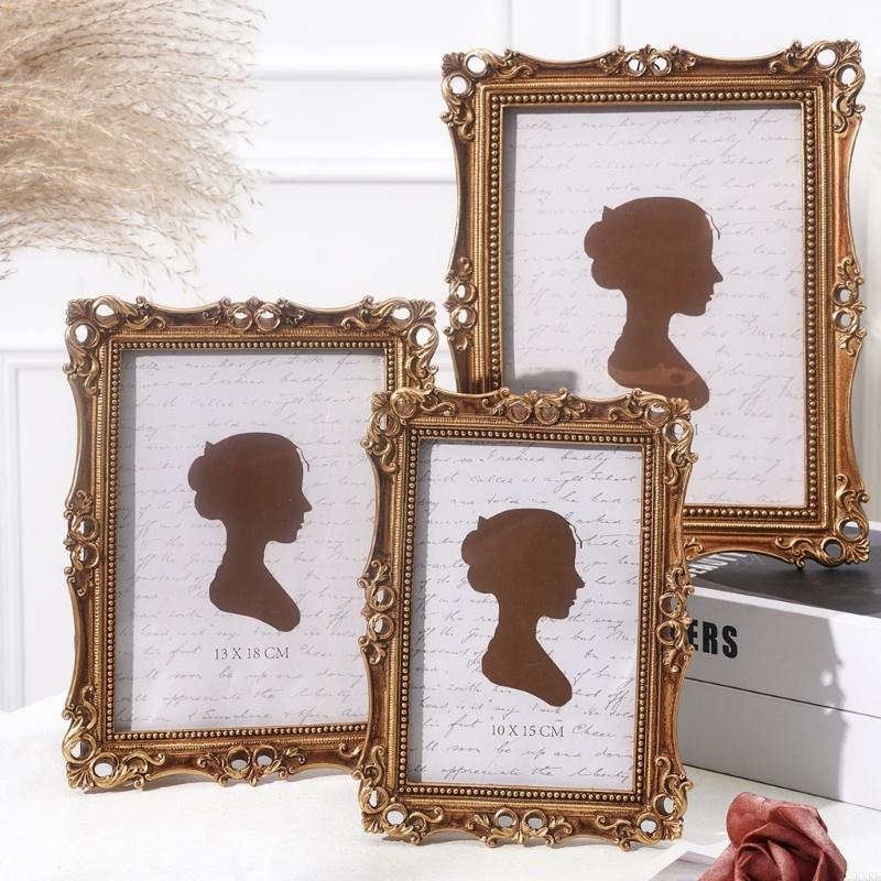 Resin Art Photo Frame - Retro Picture Frame,Mini Antique Ornate Photo