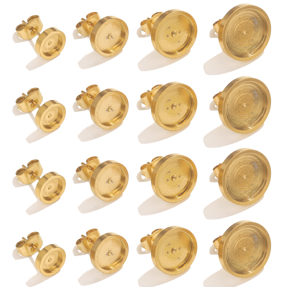 Resin Art Love - 10pcs Stainless Steel Gold Earring Stud