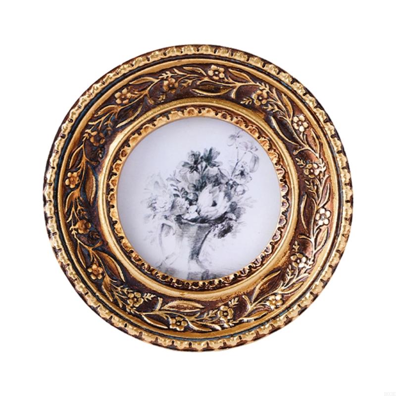 Antique Bronze Gold Round Phot - Resin Art For Photo Frame ulasan dan harga