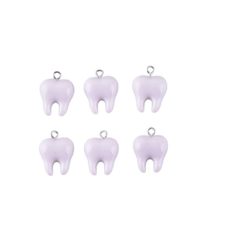 10pcs Cute White Teeth Resin P - Resin Art Love ulasan dan harga