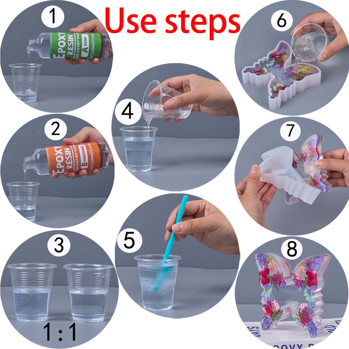 1:1 Ratio Epoxy Resin Kit Anti - Resin Art Kit With Molds ulasan dan harga