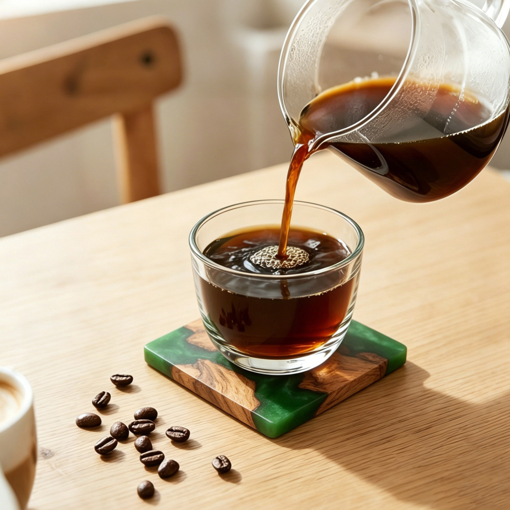 Drink Coaster Set, Wooden Bar  - Resin Art Coasters ulasan dan harga