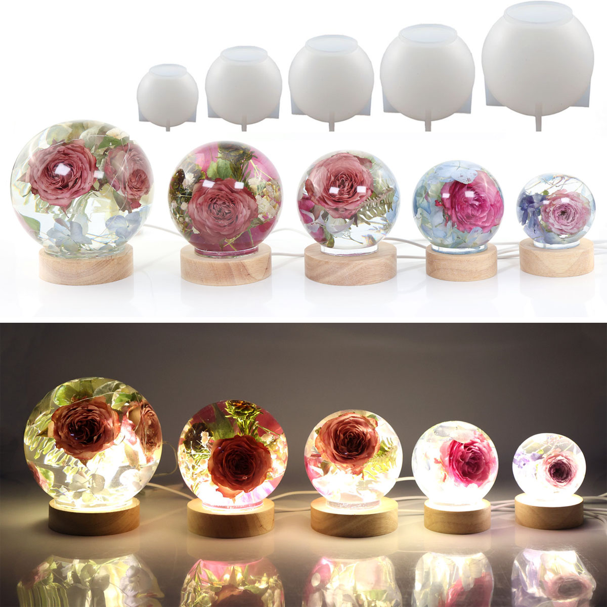 65-120mm Sphere Ball Silicone  - Resin Art Kit With Molds ulasan dan harga
