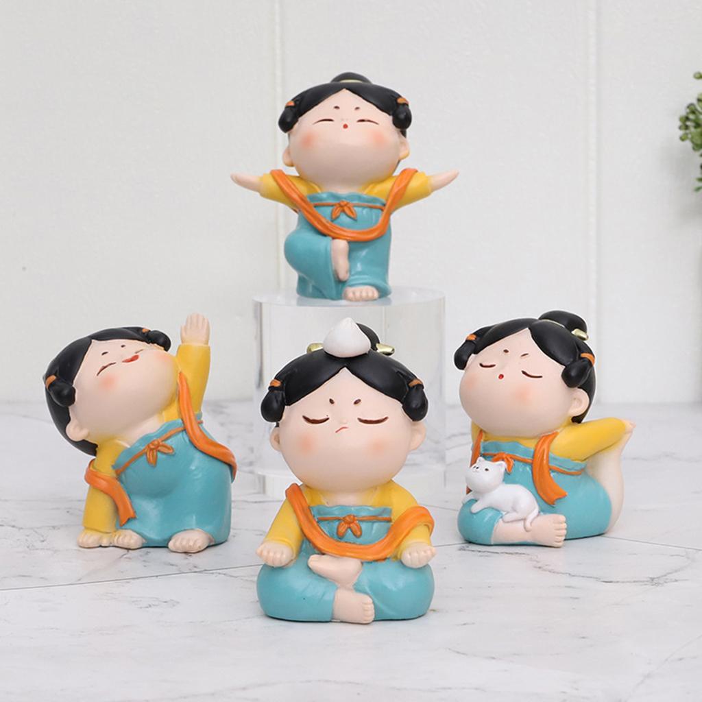 Cute Chinese Lady Yoga Statue  - Resin Art Studio ulasan dan harga