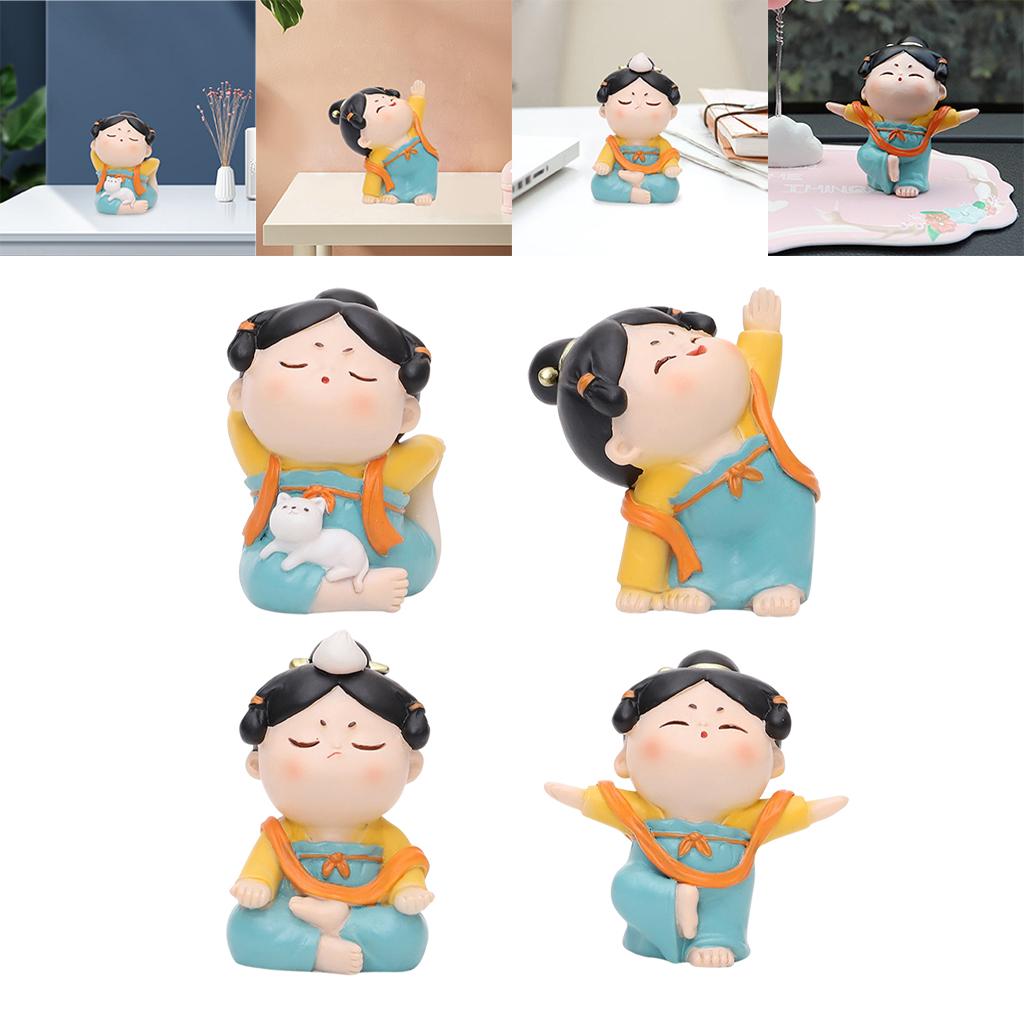 Cute Chinese Lady Yoga Statue  - Resin Art Studio ulasan dan harga