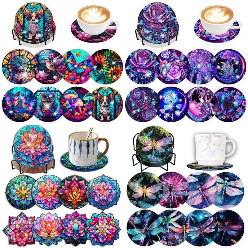 8pcs/Set DIY Diamond Painting  - Resin Art Coasters ulasan dan harga