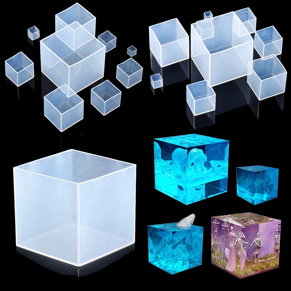 Clear Silicone Cube Molds Larg - Resin Art Cube ulasan dan harga