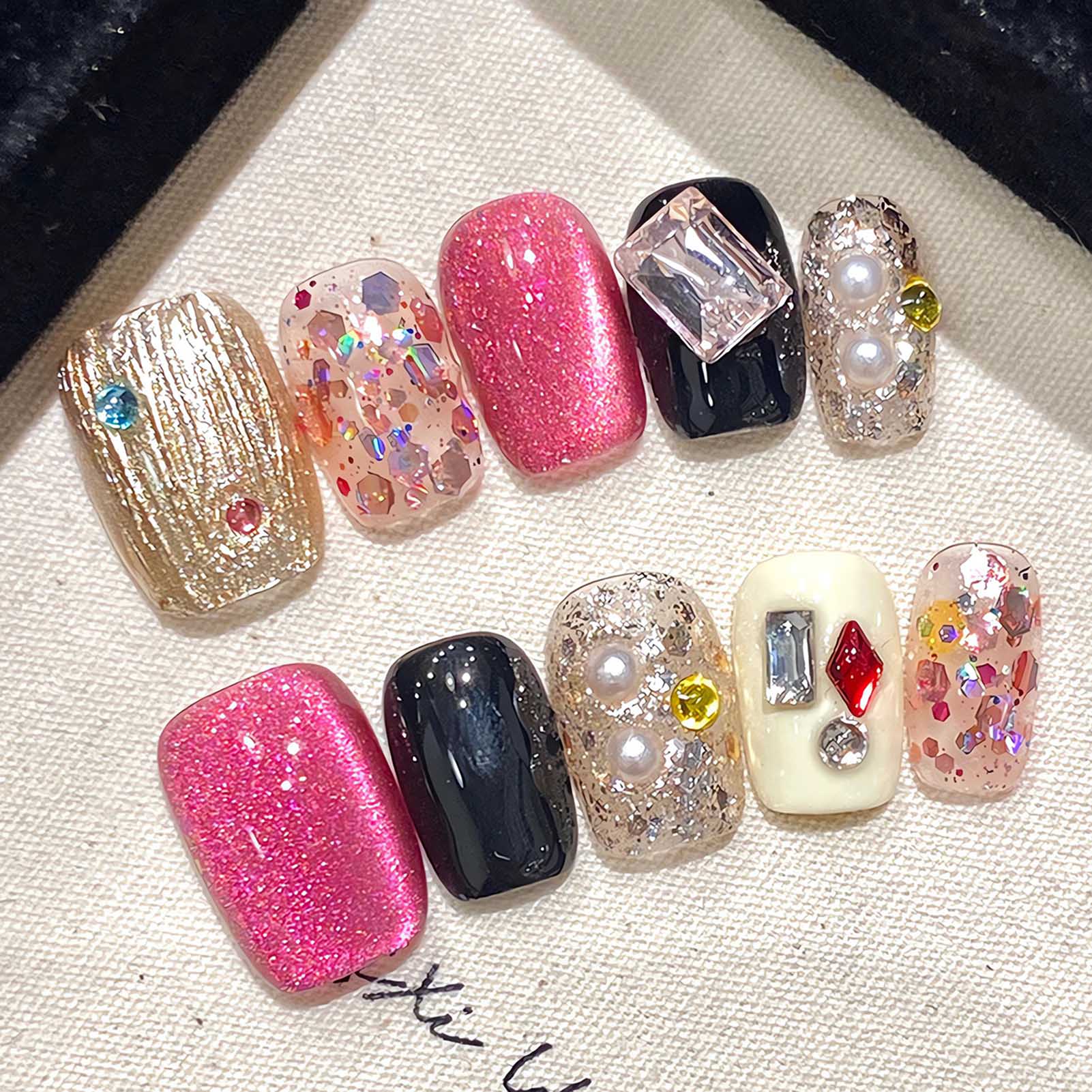 Handmade Press on Nails Glitte - Resin Art And Deco ulasan dan harga