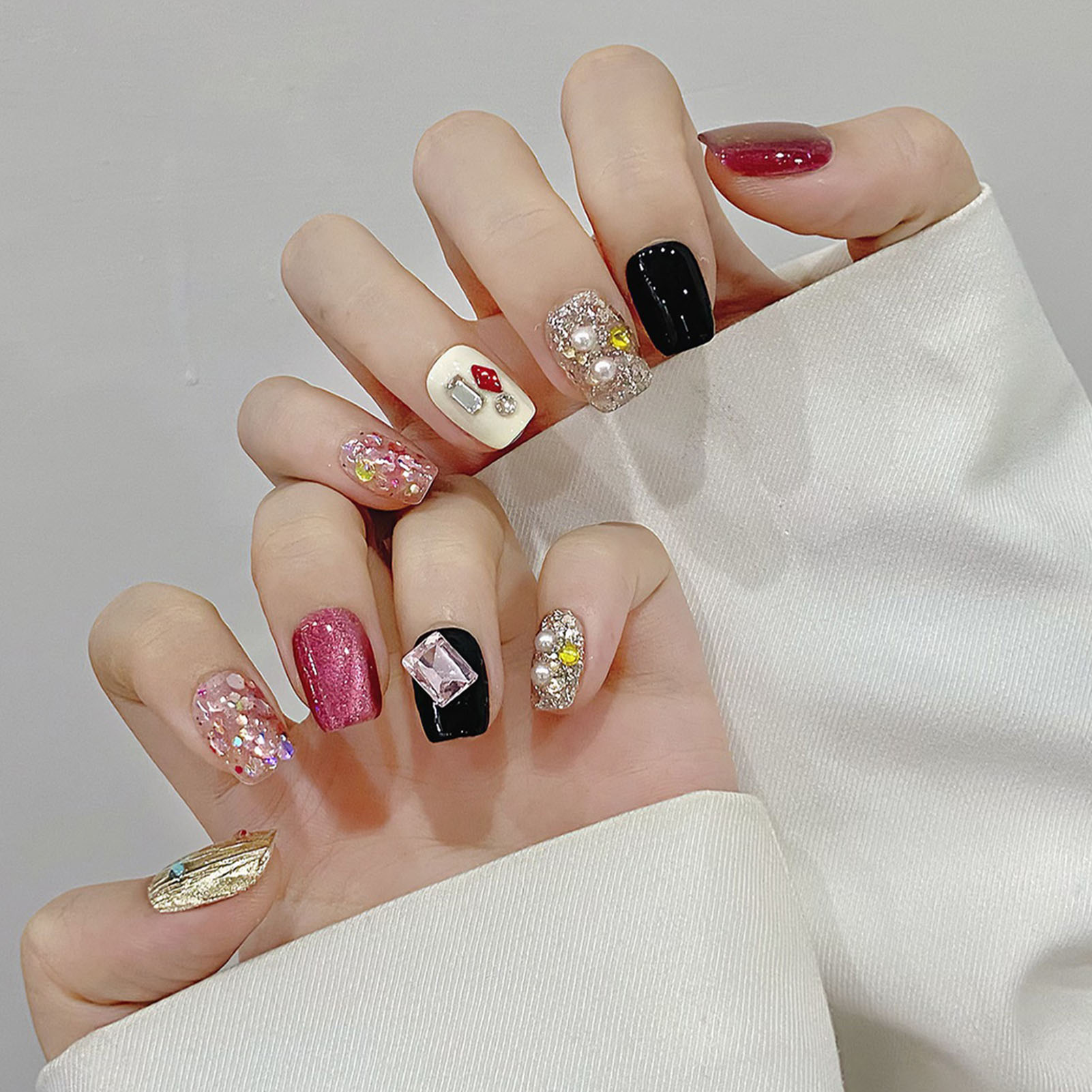 Handmade Press on Nails Glitte - Resin Art And Deco ulasan dan harga
