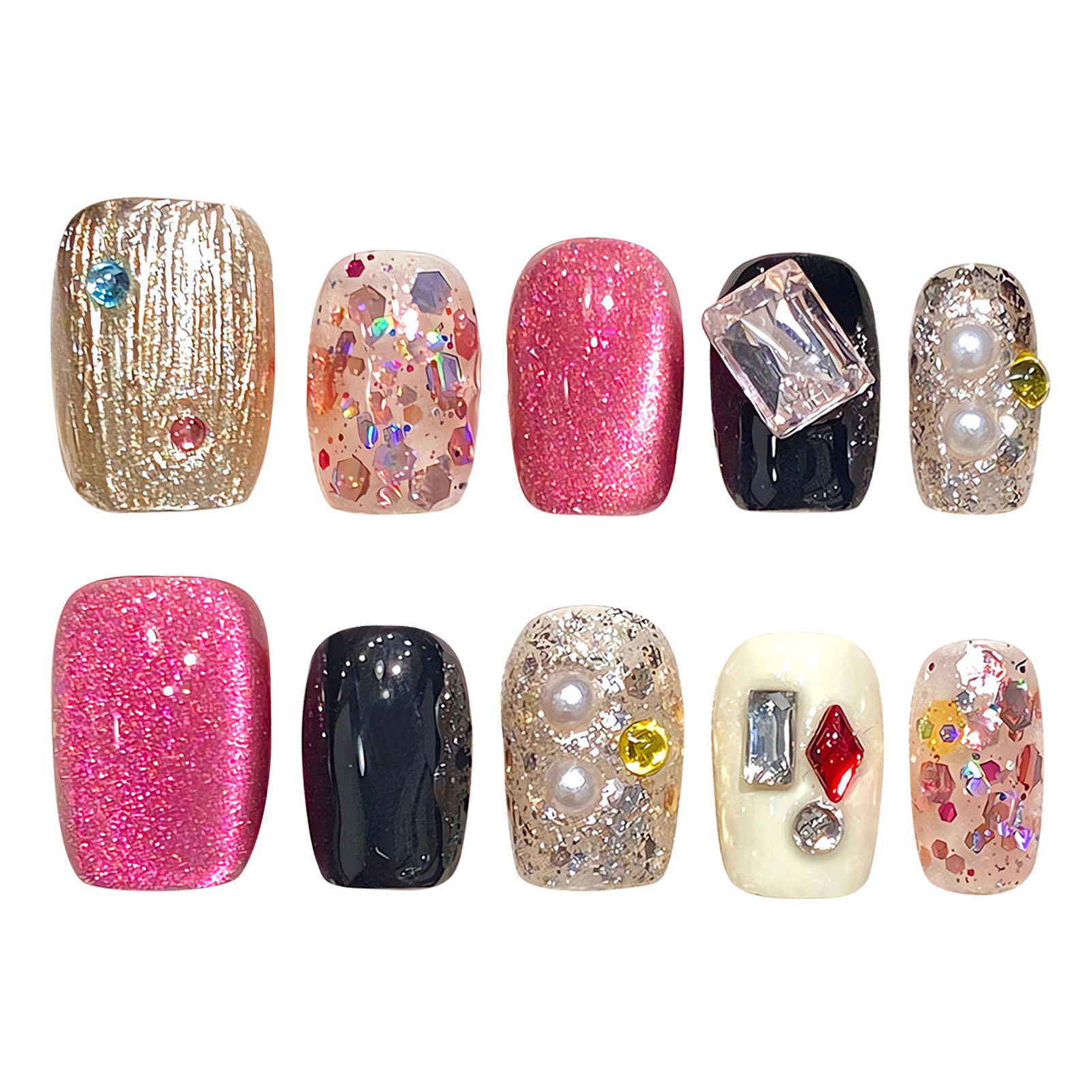 Handmade Press on Nails Glitte - Resin Art And Deco ulasan dan harga