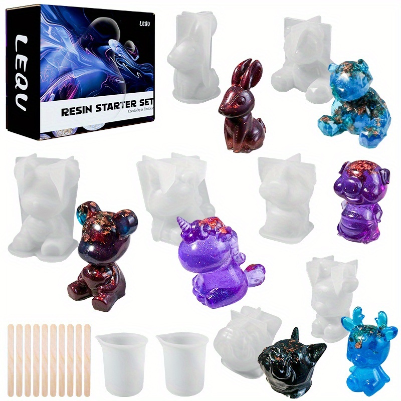 19pcs Resin-Made Mold Set, Sui - Resin Art Kit With Molds ulasan dan harga