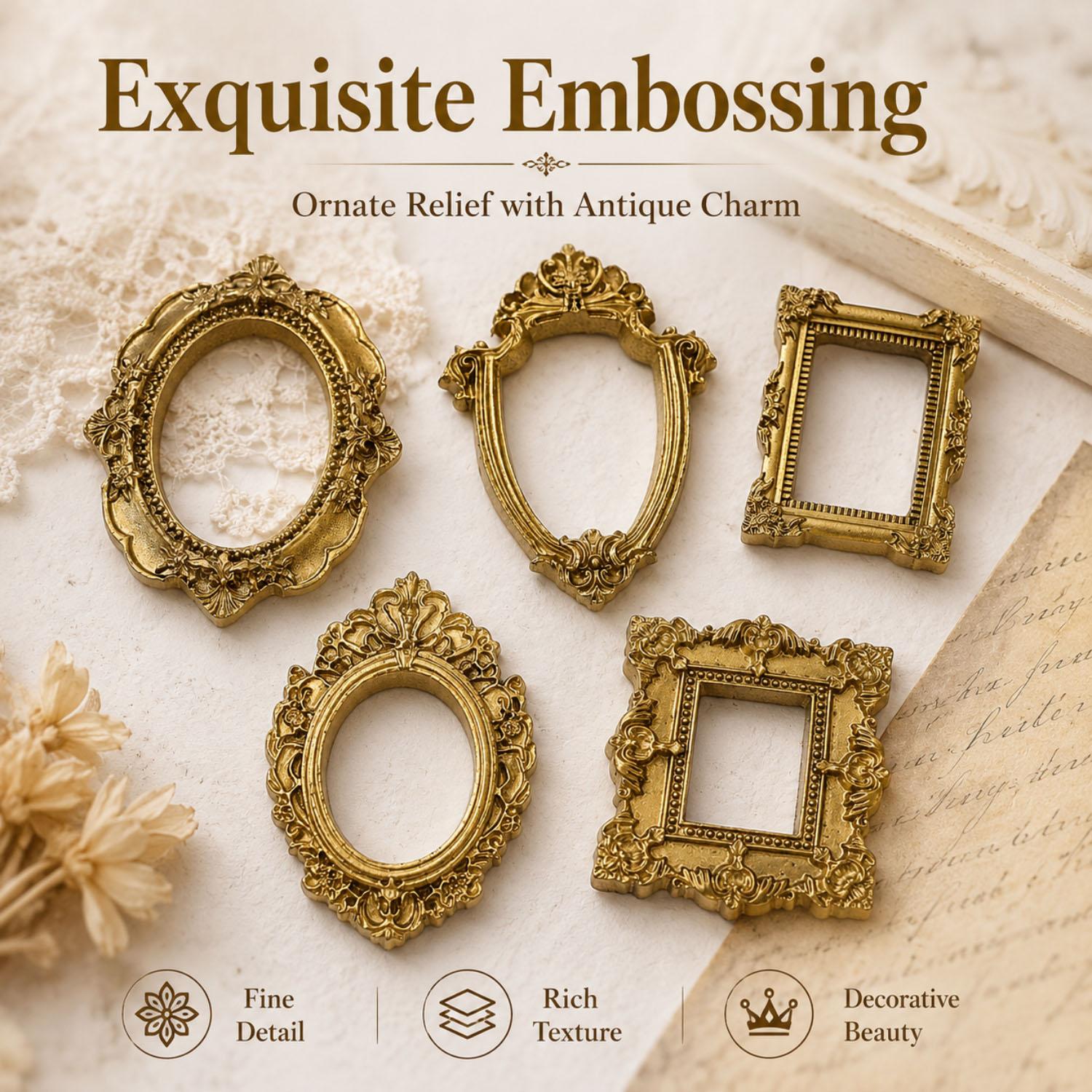 5/20Pcs Vintage Golden Mini Re - Resin Art For Photo Frame ulasan dan harga
