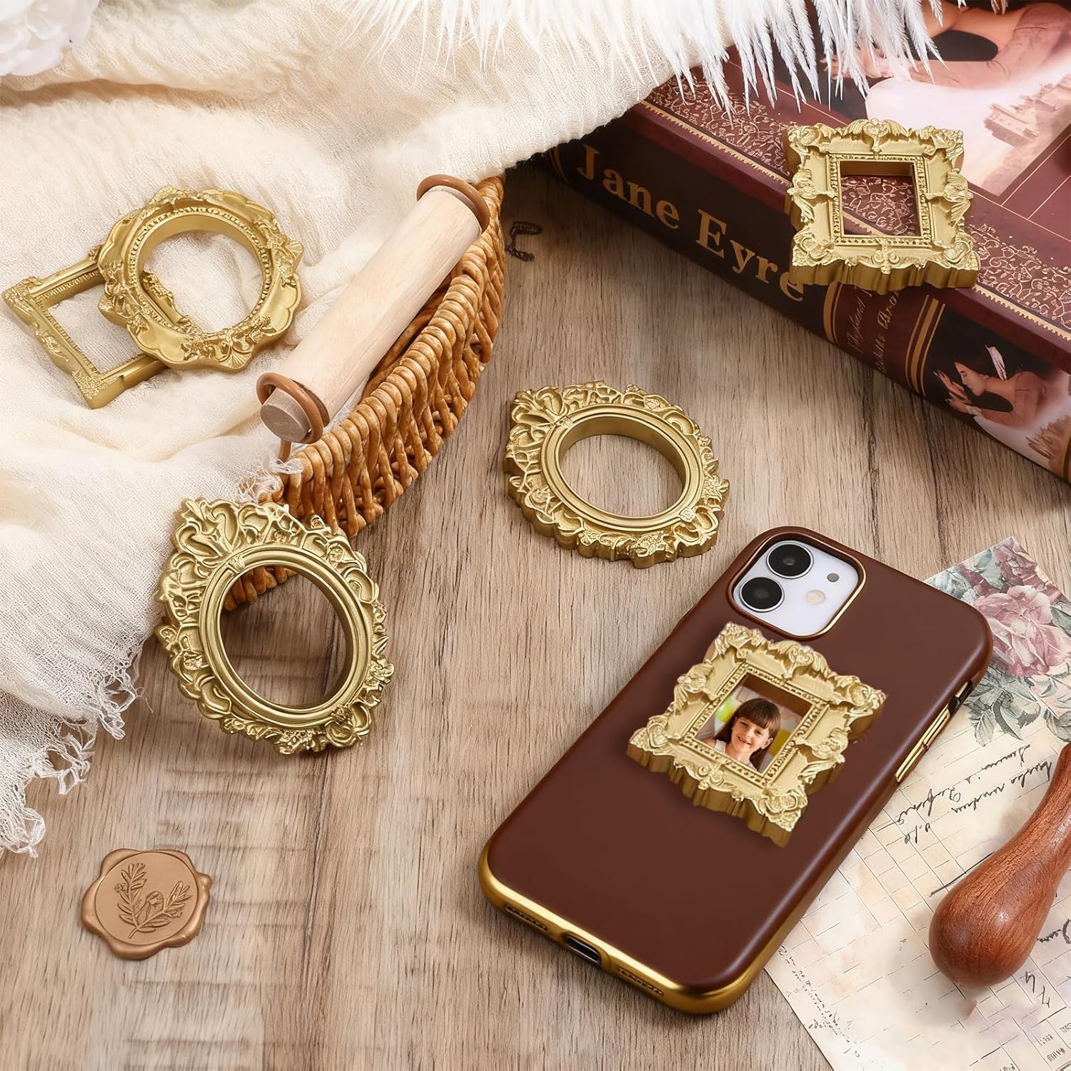 5/20Pcs Vintage Golden Mini Re - Resin Art For Photo Frame ulasan dan harga