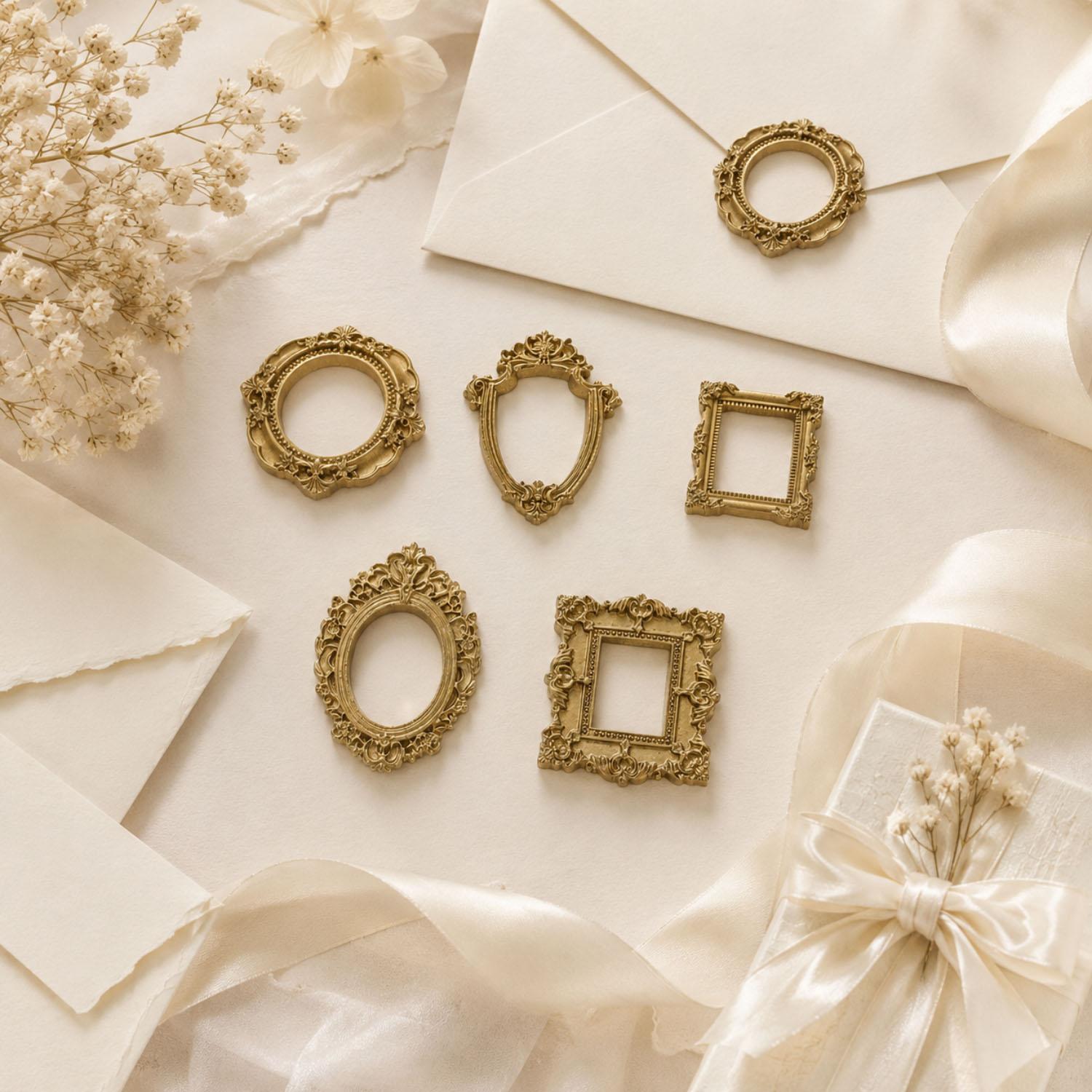 5/20Pcs Vintage Golden Mini Re - Resin Art For Photo Frame ulasan dan harga