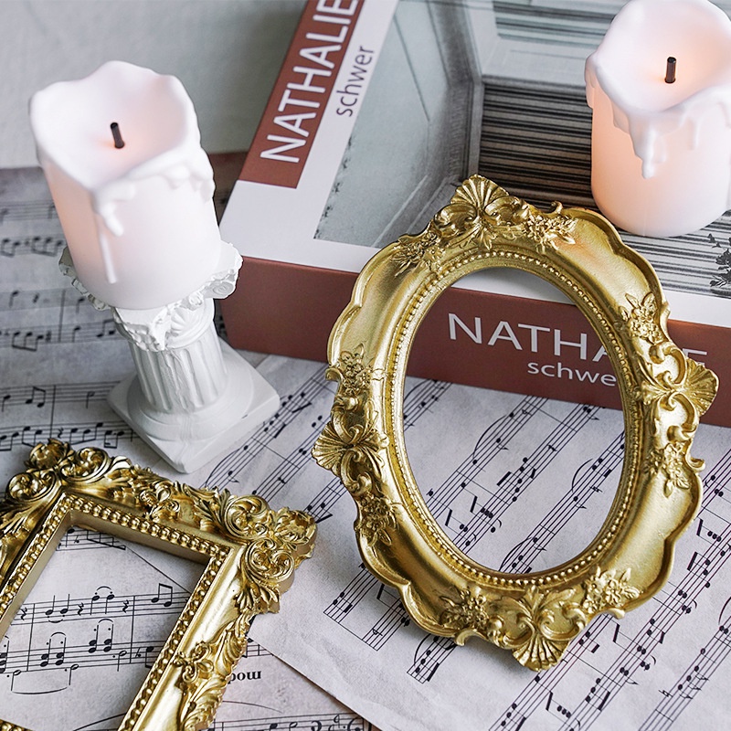 Golden Retro Photo Frame Nail  - Resin Art Photo Frame ulasan dan harga