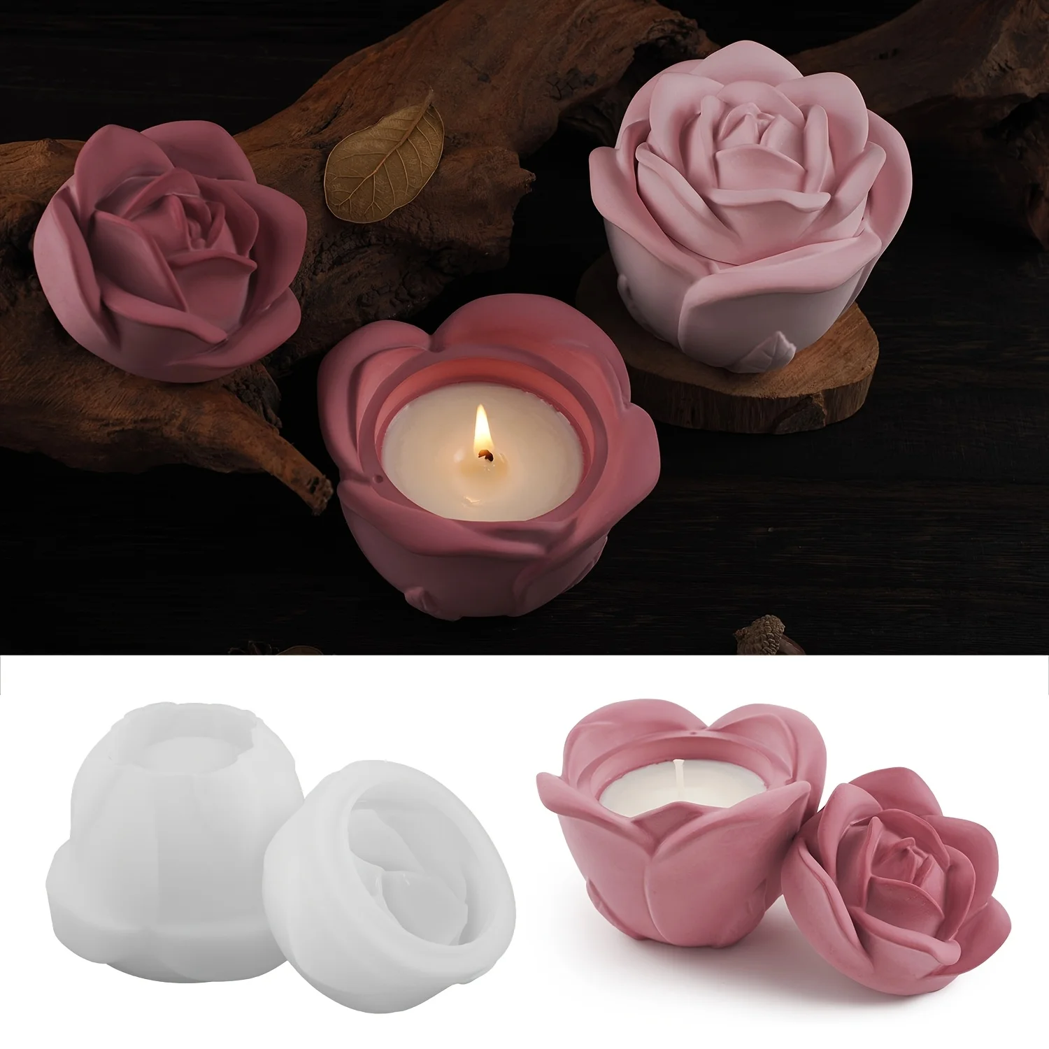 2-Piece Set Rose Shaped Silico - Resin Art Kit With Molds ulasan dan harga