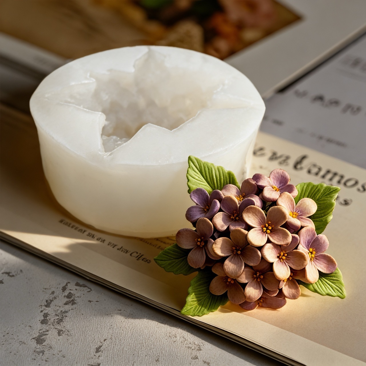 2-Piece 3D Rose and Lilac Sili - Resin Art Design ulasan dan harga