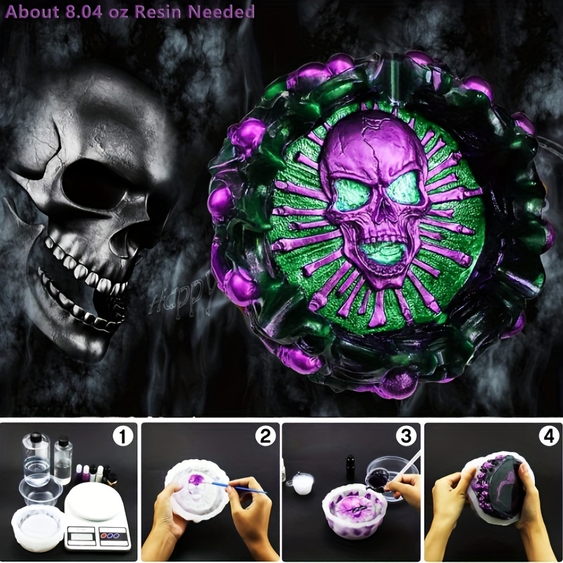 Ashtray mold, skull DIY craft  - Resin Art Kit With Molds ulasan dan harga