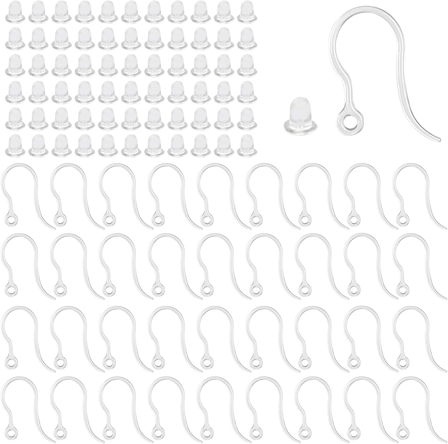40pcs Clear Plastic Earring Ho - Resin Art Love ulasan dan harga