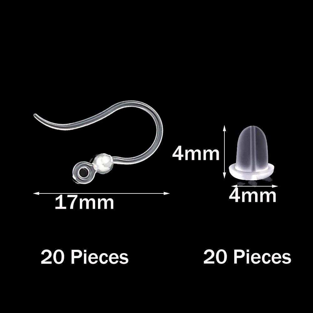 40pcs Clear Plastic Earring Ho - Resin Art Love ulasan dan harga