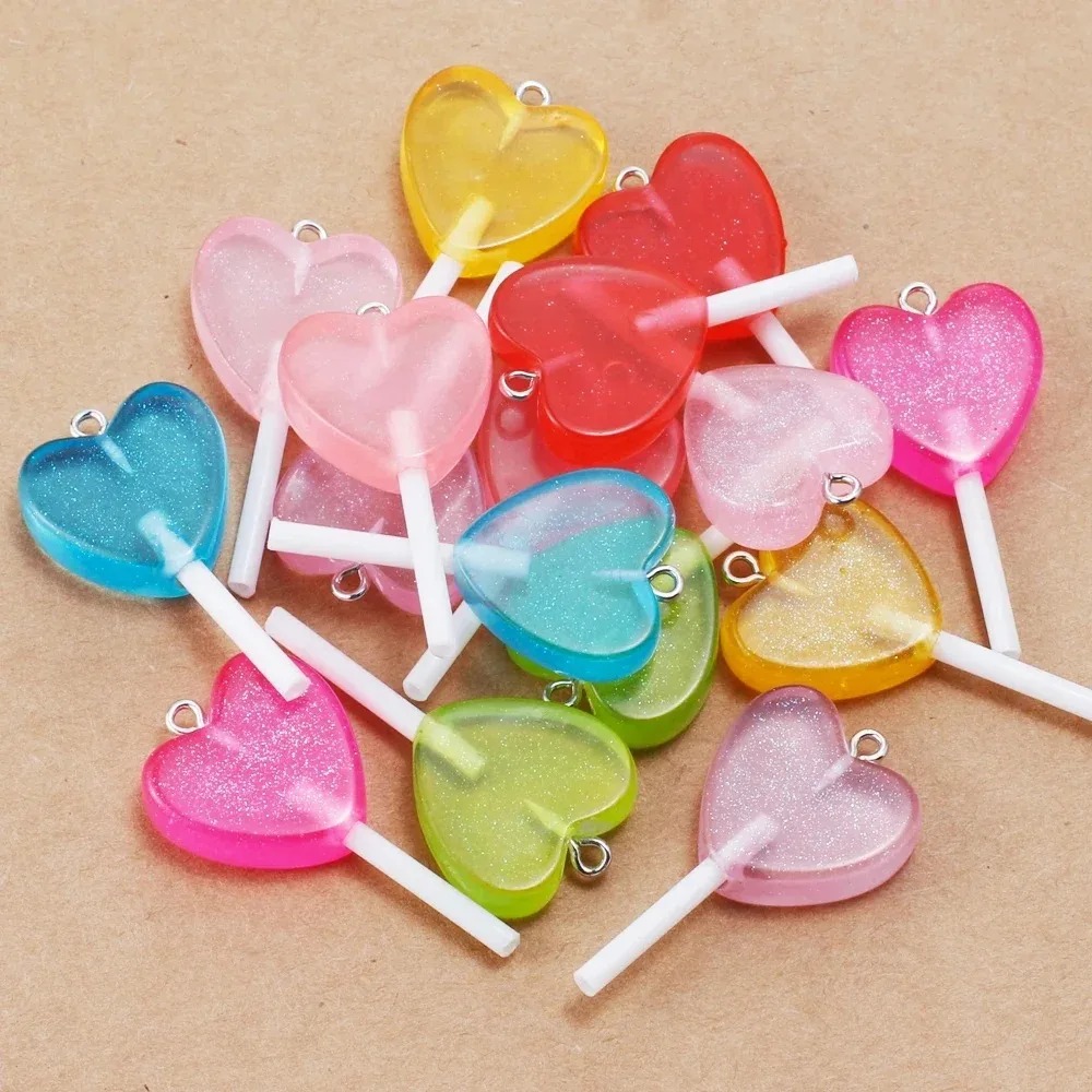 10Pcs Kawaii Sparkly Heart Lol - Resin Art And Deco ulasan dan harga