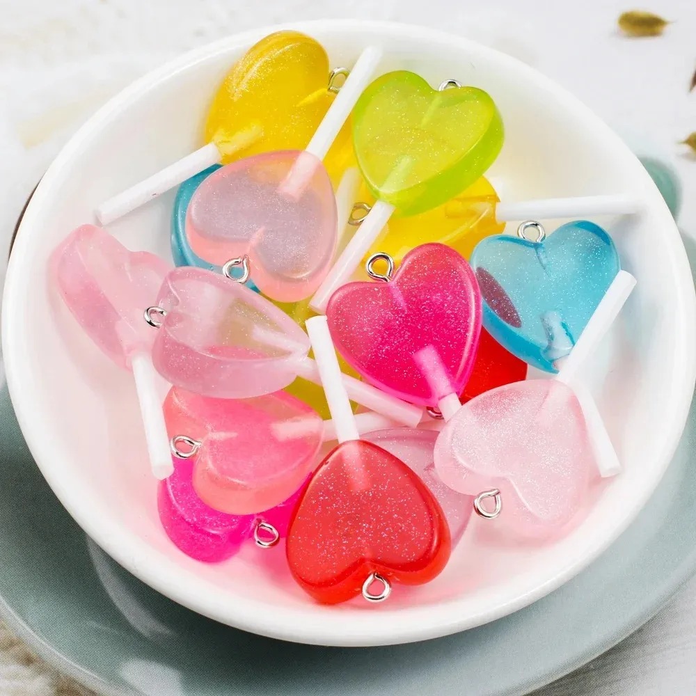10Pcs Kawaii Sparkly Heart Lol - Resin Art And Deco ulasan dan harga