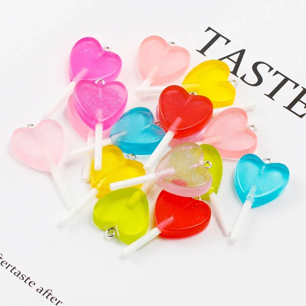 10Pcs Kawaii Sparkly Heart Lol - Resin Art And Deco ulasan dan harga