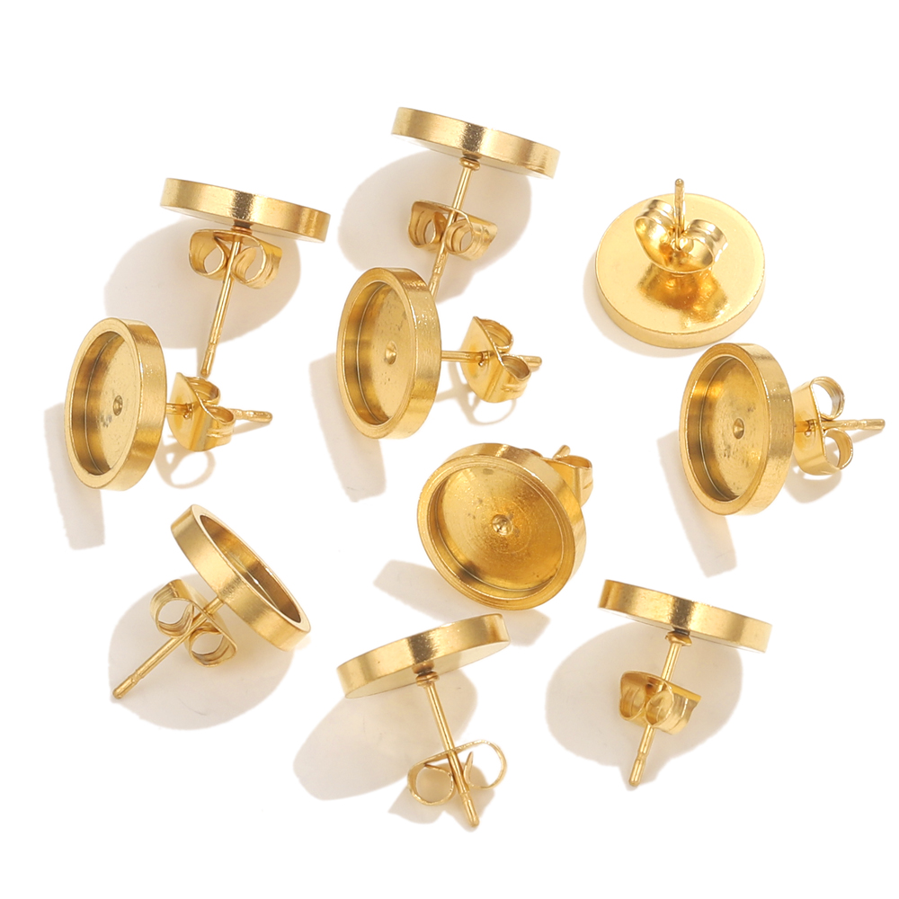 10pcs Stainless Steel Gold Ear - Resin Art Love ulasan dan harga
