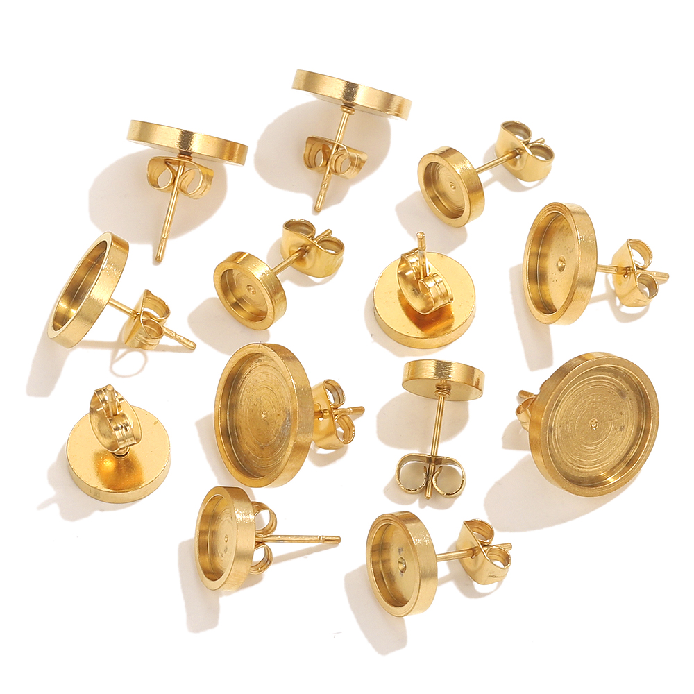 10pcs Stainless Steel Gold Ear - Resin Art Love ulasan dan harga