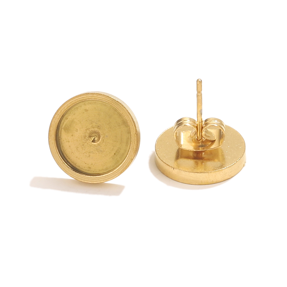10pcs Stainless Steel Gold Ear - Resin Art Love ulasan dan harga